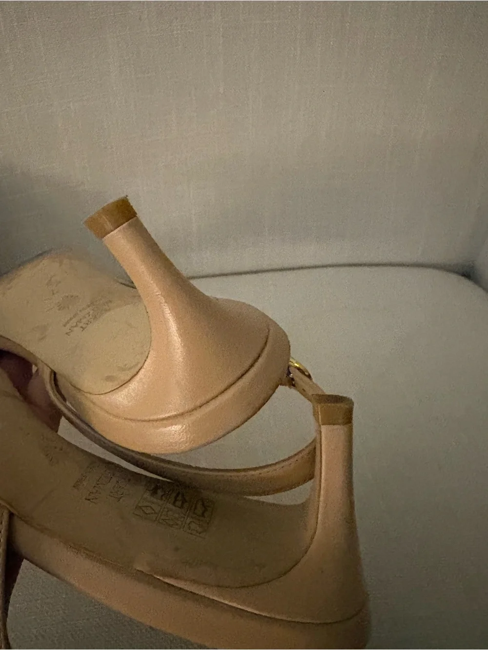Stuart Weitzman Nude Pointed-Toe Slingback Kitten Heels